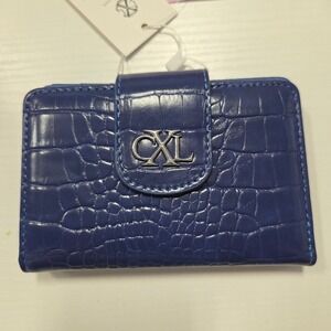 CXL by Christian Lacroix Forestis Croco Bi Fold Wallet Cobalt Blue MSRP 48